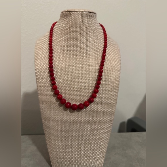 Red Sea Bamboo Coral Beaded Necklace by Jay King - Picture 4 of 11